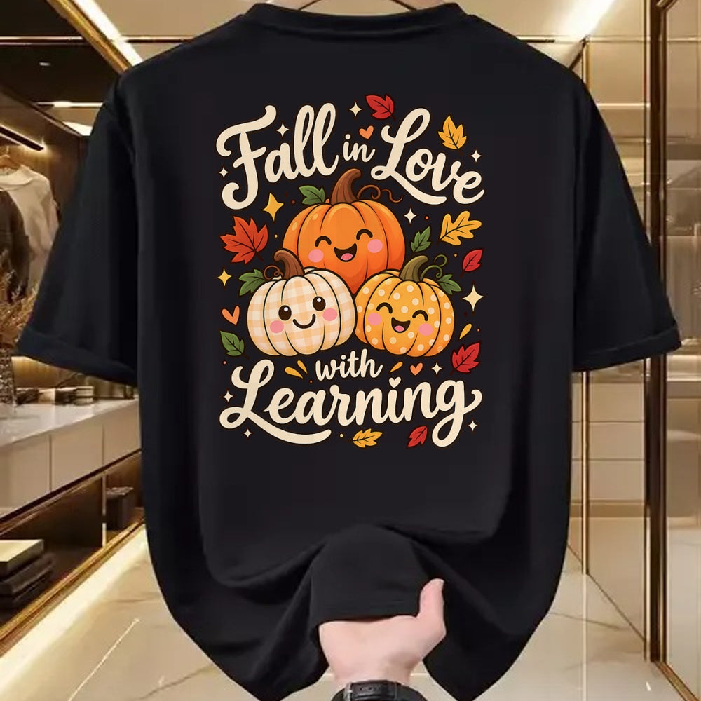 Best Thanksgiving Family Shirt , Funny Thanksgiving UnisexT-Shirt/Hoodie/Sweatshirt HLT00 - Fall in Love with Learning Cute Autumn Teacher Men Women T-Shirt