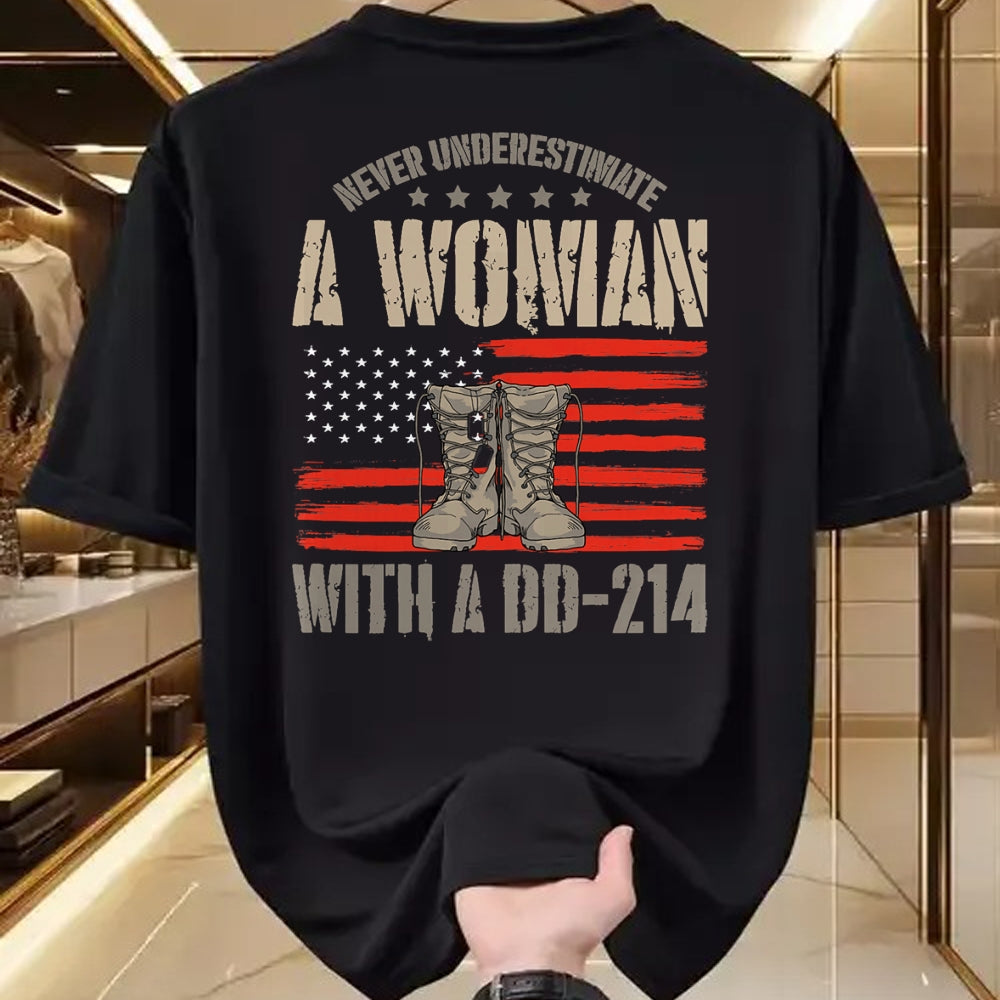 Proud Veteran Shirt, Funny Veteran UnisexT-Shirt/Hoodie/Sweatshirt HLT00 - Veteran_s Day A Woman with A Dd-214 Female Veteran T-Shirt