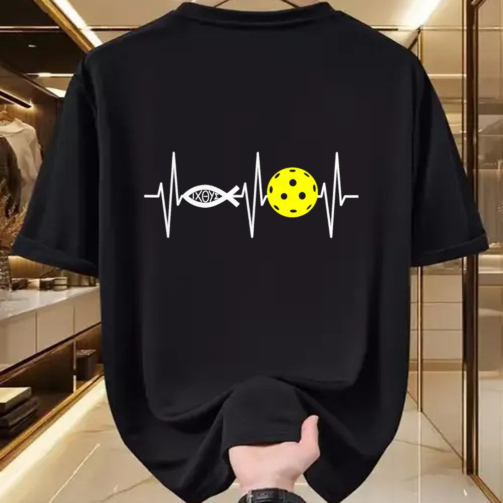 Funny Pickleball Shirt, Pickleball Lover Unisex T-Shirt/Hoodie/Sweatshirt HLT00 - Christian Shirt Pickleball Player Ichthys Jesus Fish Symbol T-Shirt