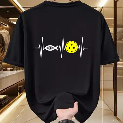 Funny Pickleball Shirt, Pickleball Lover Unisex T-Shirt/Hoodie/Sweatshirt HLT00 - Christian Shirt Pickleball Player Ichthys Jesus Fish Symbol T-Shirt