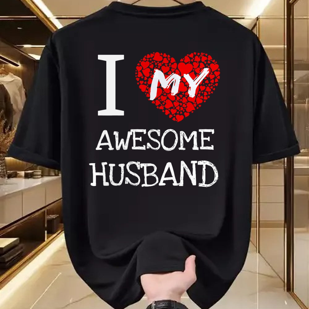 Best Wife Shirt, Wife and Husband Unisex T-Shirt/Hoodie/Sweatshirt HLT00 - I Love My Awesome Husband T-Shirt for Women Gift T-Shirt (1)