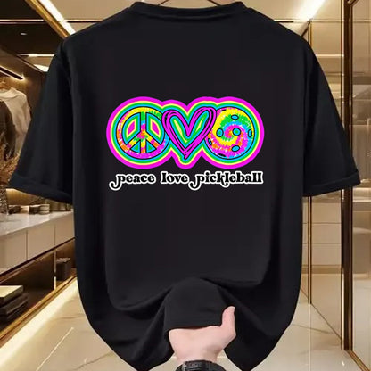 Funny Pickleball Shirt, Pickleball Lover Unisex T-Shirt/Hoodie/Sweatshirt HLT00 - Womens Funny Pickleball Shirts Women Retired Peace Love Pickleball V-Neck T-Shirt