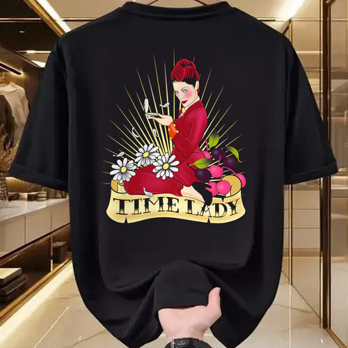 Best Doctor Shirt, Funny Doctor UnisexT-Shirt/Hoodie/Sweatshirt HLT00 - Doctor Who Rockabilly Missy Time Lady Vintage TimeTravel Fan T-Shirt - Women_s Unisex-Adults Black C