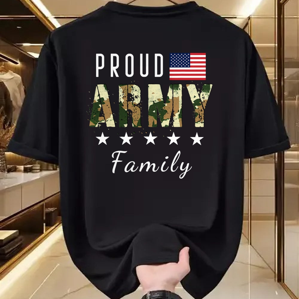 Gift for Dad Shirt, Funny Dad Unisex T-Shirt/Hoodie/Sweatshirt HLT00 – Army Graduation Proud Military Family Mom Dad Brother Sister T-Shirt