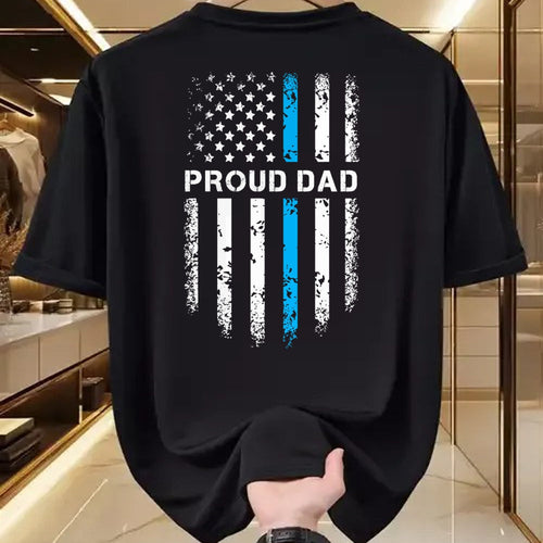 Gift for Dad Shirt, Funny Dad Unisex T-Shirt/Hoodie/Sweatshirt HLT00 – Proud Dad Patriotic Law Enforcement Supporter Police Officer T-Shirt