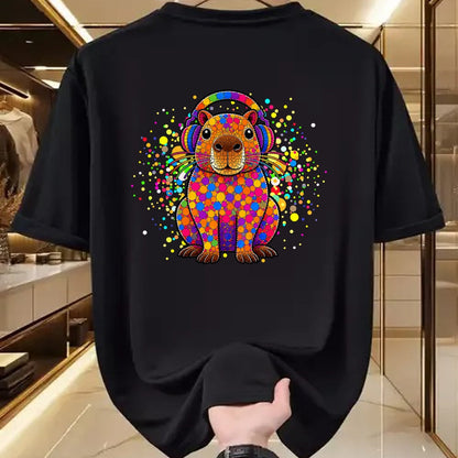Cute Capybara Shirt, Funny Capybara UnisexT-Shirt/Hoodie/Sweatshirt HLT00 - Funny Capybara Dots Art Animal Lovers Students Boys Girls T-Shirt (1)