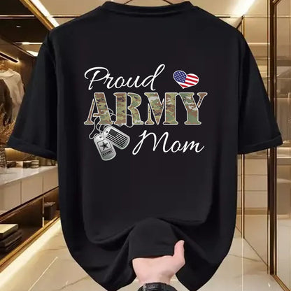 Gift for Mom Shirt, Funny Mom Unisex T-Shirt/Hoodie/Sweatshirt HLT00 - Pride Military Mom with Dog Tag US Flag T-Shirt
