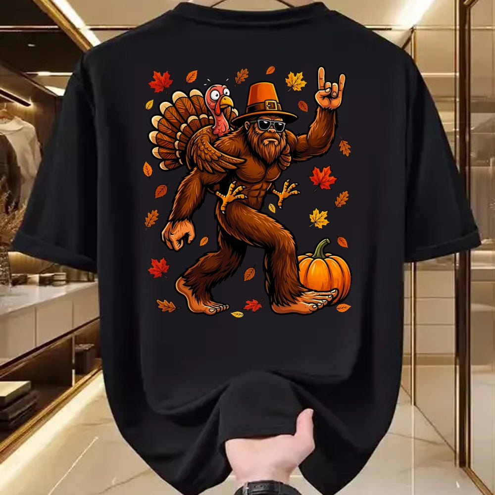 Best Thanksgiving Family Shirt , Funny Thanksgiving UnisexT-Shirt/Hoodie/Sweatshirt HLT00 - Bigfoot Funny Turkey Pumpkin Thanksgiving Day Boys Men T-Shirt