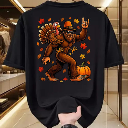 Best Thanksgiving Family Shirt , Funny Thanksgiving UnisexT-Shirt/Hoodie/Sweatshirt HLT00 - Bigfoot Funny Turkey Pumpkin Thanksgiving Day Boys Men T-Shirt