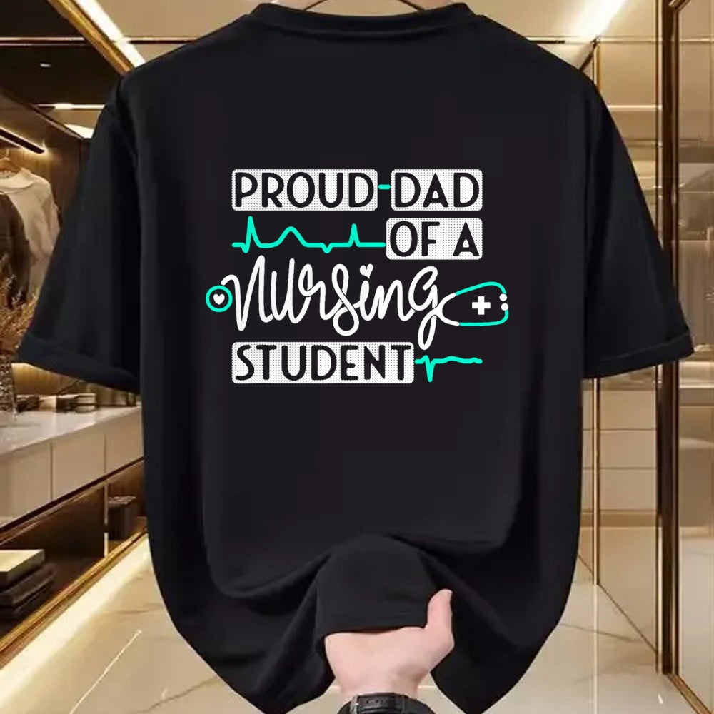Funny Nurse Shirt, Nurse Unisex T-Shirt/Hoodie/Sweatshirt HLT00 - Proud Dad Of A Nursing Student Future RN Daughter Nurses Dad T-Shirt