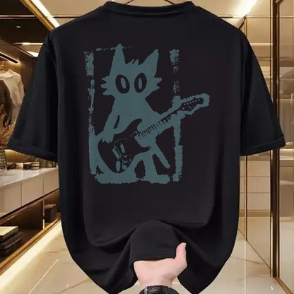 Guitar Lover Shirt, Funny Guitar UnisexT-Shirt/Hoodie/Sweatshirt HLT00 - Cat Playing Guitar Rock Star Rock and Roll Men Women Kids T-Shirt (1)