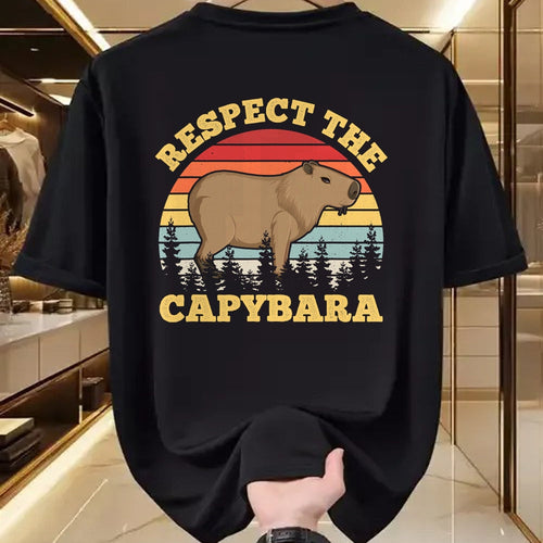Cute Capybara Shirt, Funny Capybara Unisex T-Shirt/Hoodie/Sweatshirt HLT00 - Respect The Capybara Funny Capibara Rodent Animal Lover T-Shirt