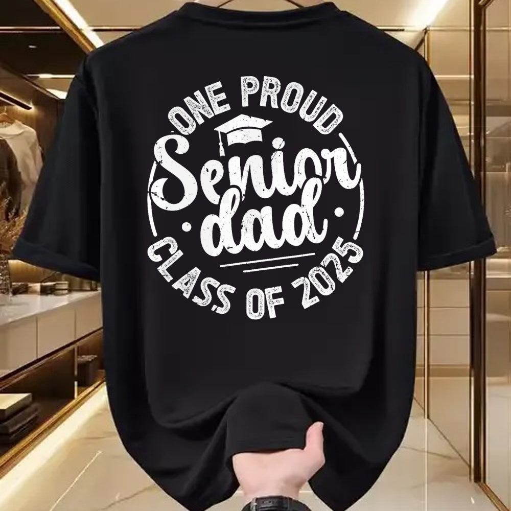 Gift for Dad Shirt, Funny Dad Unisex T-Shirt/Hoodie/Sweatshirt HLT00 – One Proud Senior Dad 2025 Class Of 2025 Dad Of Senior 2025 T-Shirt