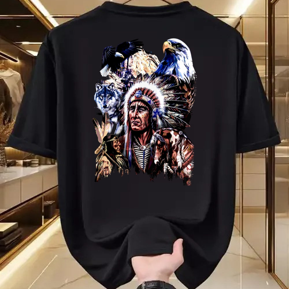 Native American T-Shirts, Vintage Native American Unisex T-Shirt/Hoodie/Sweatshirt HLT00 - American Indigenous Art Native Indian Chief Headdress