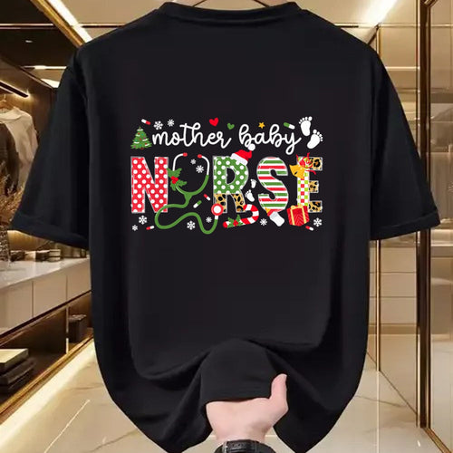 Funny Nurse Shirt, Nurse Unisex T-Shirt/Hoodie/Sweatshirt HLT00 - Mother Baby Nurse Christmas Postpartum Nursing NP RN Squad T-Shirt