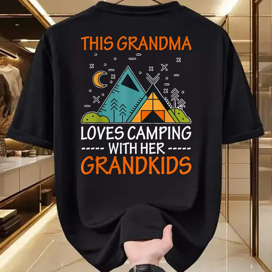Best Grandma Shirt, Proud Grandma Unisex T-Shirt/Hoodie/Sweatshirt HLT00 - This Grandma Loves Camping with Her Grandkids T-Shirt T-Shirt