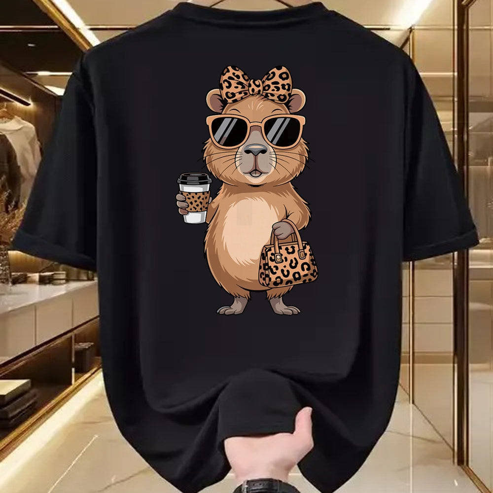 Cute Capybara Shirt, Funny Capybara Unisex T-Shirt/Hoodie/Sweatshirt HLT00 - Fashion Funny Leopard Capybara Coffee Cute Women Girls T-Shirt
