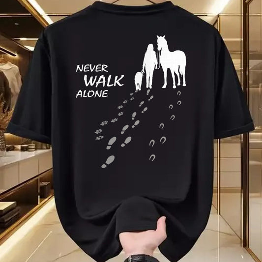 Best Horse Lover Shirt , Funny Horse UnisexT-Shirt/Hoodie/Sweatshirt HLT00 - Dog horse - never walk alone - horse fan dog lover T-Shirt