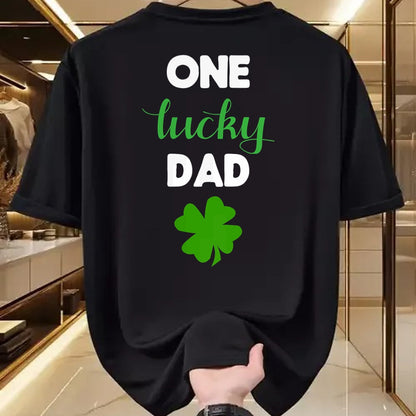 Gift for Dad Shirt, Funny Dad Unisex T-Shirt/Hoodie/Sweatshirt HLT00 – One Lucky Dad Matching Family St. Patrick_s Day T-Shirt