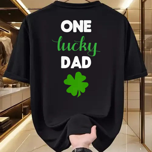Gift for Dad Shirt, Funny Dad Unisex T-Shirt/Hoodie/Sweatshirt HLT00 – One Lucky Dad Matching Family St. Patrick_s Day T-Shirt
