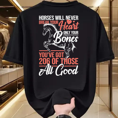 Best Horse Lover Shirt , Funny Horse UnisexT-Shirt/Hoodie/Sweatshirt HLT00 - Horse Rider - Horses Will Never Break Your Heart - Horse T-Shirt, Men, Black, 3X-Large