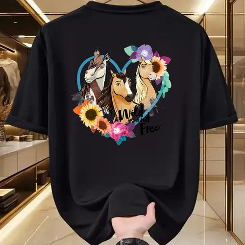 Best Horse Lover Shirt , Funny Horse UnisexT-Shirt/Hoodie/Sweatshirt HLT00 - Spirit Riding Free Wild and Free T-Shirt