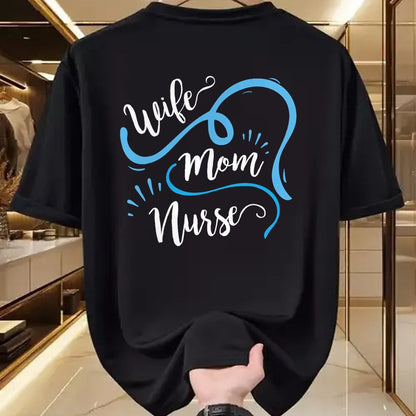 Funny Nurse Shirt, Nurse Unisex T-Shirt/Hoodie/Sweatshirt HLT00 - Wife Mom Nurse T Shirt for Nurses (LPN, BSN, RN, NP) (1)
