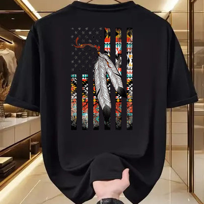 Native American T-Shirts, Vintage Native American Unisex T-Shirt/Hoodie/Sweatshirt HLT00 - Native American Justice Day Shirt, Tribe Feather Flag