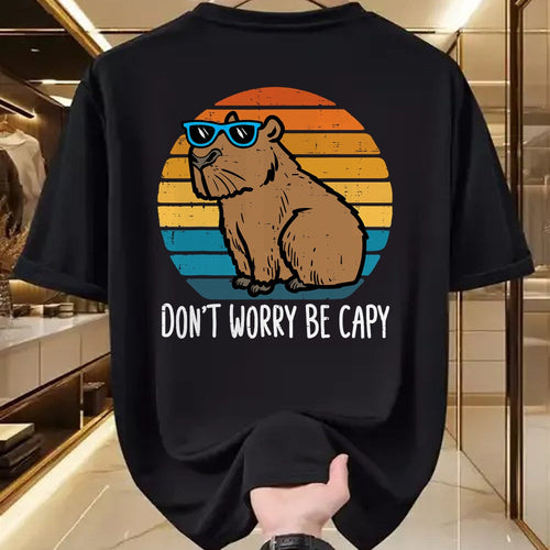Cute Capybara Shirt, Funny Capybara Unisex T-Shirt/Hoodie/Sweatshirt HLT00 - Dont Worry Be Capy Capybara Retro Men Boys Kids Youth Women T-Shirt