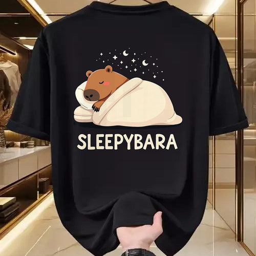 Cute Capybara Shirt, Funny Capybara Unisex T-Shirt/Hoodie/Sweatshirt HLT00 - Capybara Sleep Pajamas Sleepybara T-Shirt