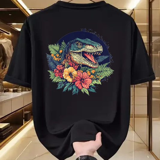 Best Dinosaur Lover Shirt, Funny Dinosaur UnisexT-Shirt/Hoodie/Sweatshirt HLT00 - Dinosaur With Floral Background Artwork T-Shirt