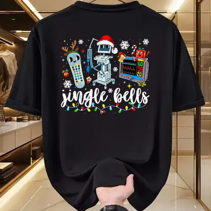 Funny Nurse Shirt, Nurse Unisex T-Shirt/Hoodie/Sweatshirt HLT00 - Funny Jingle Bells Telemetry Nurse Christmas Tech Nursing T-Shirt