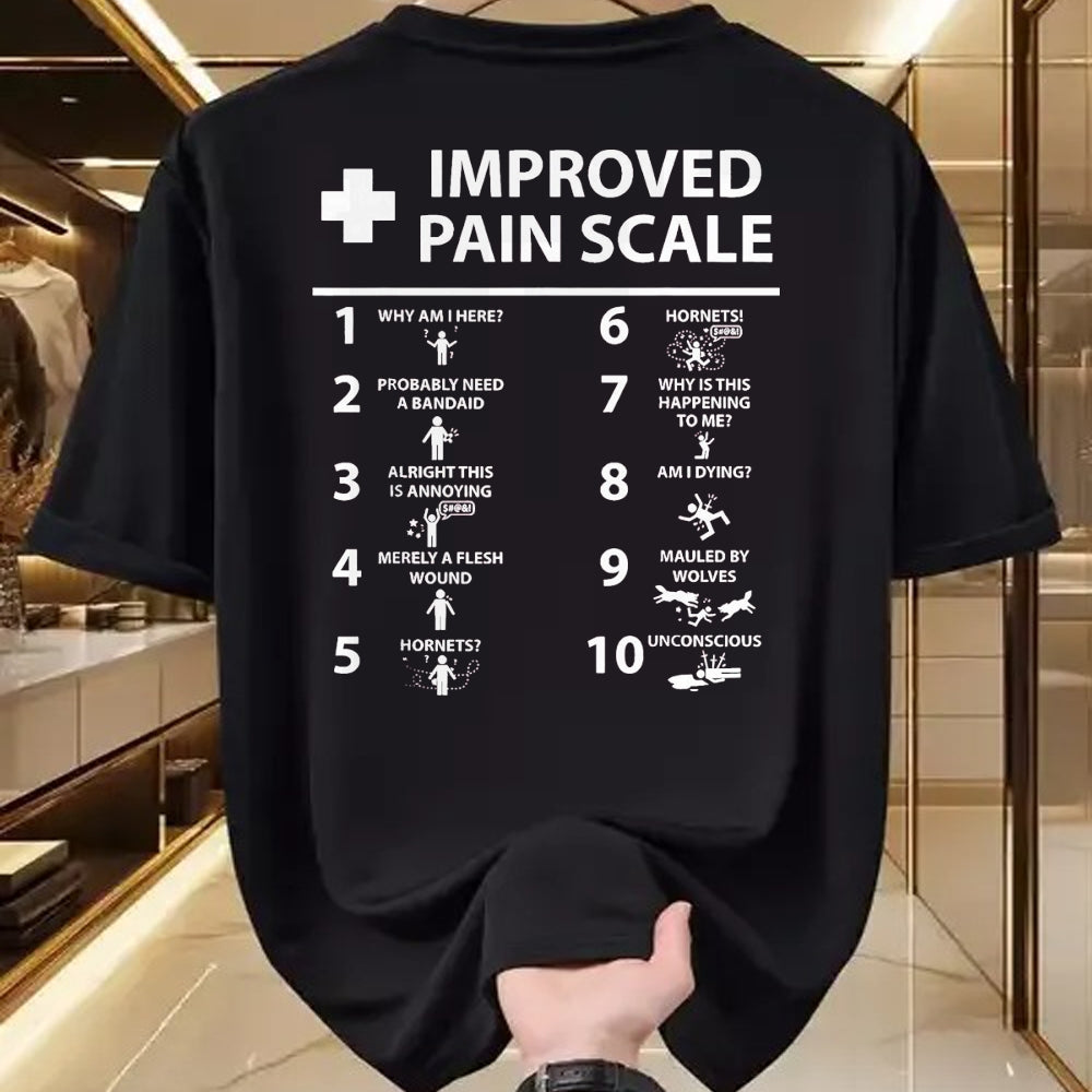 Best Doctor Shirt, Funny Doctor UnisexT-Shirt/Hoodie/Sweatshirt HLT00 - Improved Pain Scale Healthcare Nurse Pain Level Chart Doctor T-Shirt, Men, Black, 3X-Large