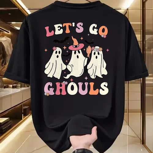 Best Thanksgiving Family Shirt , Funny Thanksgiving UnisexT-Shirt/Hoodie/Sweatshirt HLT00 - Retro Groovy Let's Go Ghouls Halloween Ghost Outfit Costumes T-Shirt