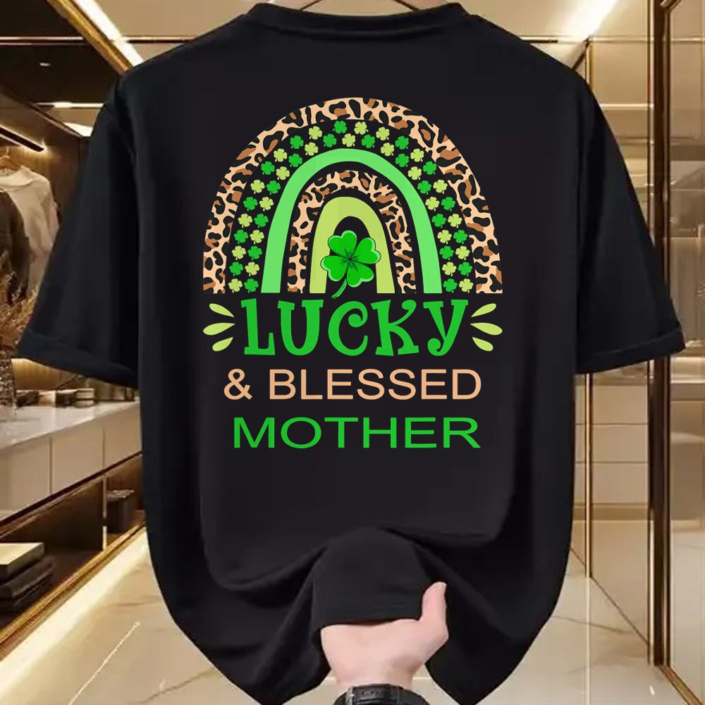 Gift for Mom Shirt, Funny Mom Unisex T-Shirt/Hoodie/Sweatshirt HLT00 - One Lucky Mom St. Patricks Day Blessed Mother Mama T-Shirt
