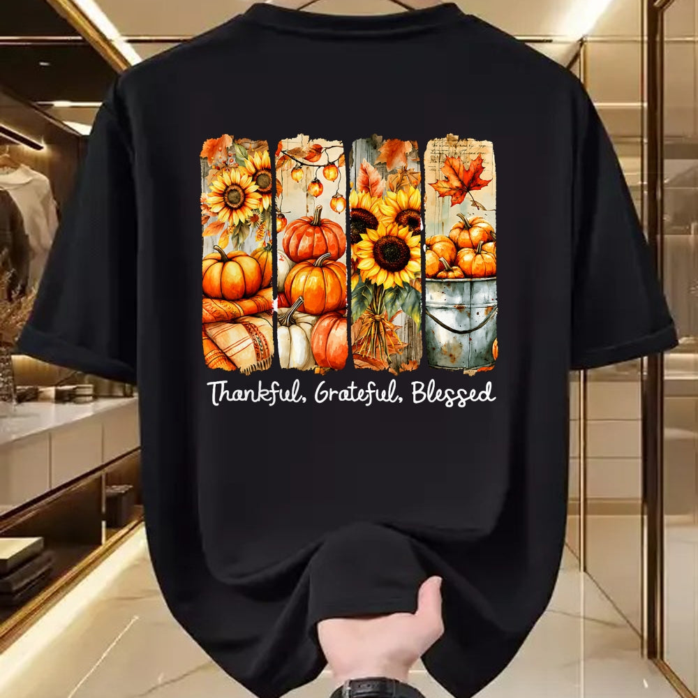 Best Thanksgiving Family Shirt , Funny Thanksgiving UnisexT-Shirt/Hoodie/Sweatshirt HLT00 - Grateful Thankful Blessed Happy Thanksgiving Pumpkin Womens T-Shirt