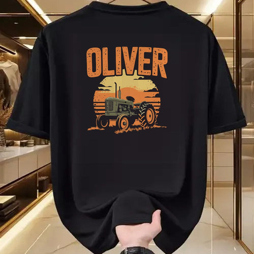 Best Farmer Life Shirt, Funny Farmer UnisexT-Shirt/Hoodie/Sweatshirt HLT00 - Oliver Personalized Nametag Tractor for Oliver T-Shirt