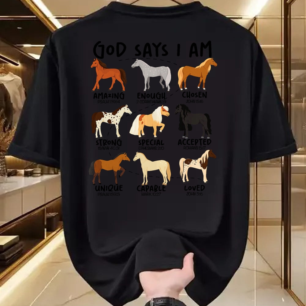 Best Horse Lover Shirt , Funny Horse UnisexT-Shirt/Hoodie/Sweatshirt HLT00 - God Says I Am Horses Christian Women Girls Kids Boy Horse T-Shirt