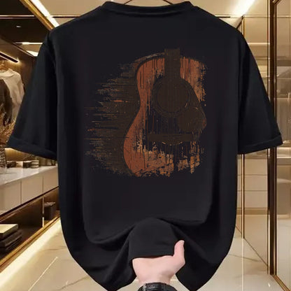 Guitar Lover Shirt, Funny Guitar UnisexT-Shirt/Hoodie/Sweatshirt HLT00 - Musician Guitarist Distressed Acoustic Guitar T-Shirt, Unisex-Adults, Blue, Small, Short Sleeve