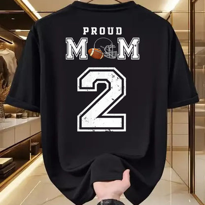 Gift for Mom Shirt, Funny Mom Unisex T-Shirt/Hoodie/Sweatshirt HLT00 - Proud Football Mom Number 2 Personalized Custom For Mom T-Shirt