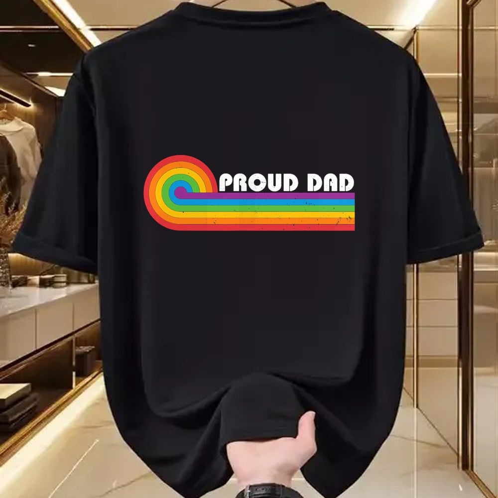 Gift for Dad Shirt, Funny Dad Unisex T-Shirt/Hoodie/Sweatshirt HLT00 – Proud Dad Gay Pride LGBT Flag Vintage Parent Father_s Day T-Shirt