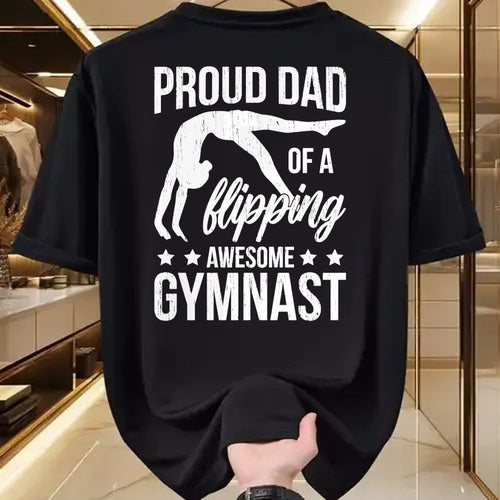 Gift for Dad Shirt, Funny Dad Unisex T-Shirt/Hoodie/Sweatshirt HLT00 – Proud Dad Of A Gymnast Father Gymnastics Dad Long Sleeve T-Shirt