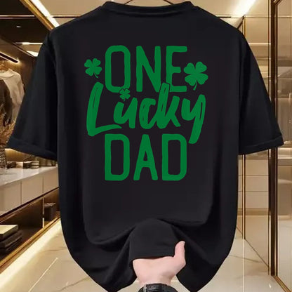 Gift for Dad Shirt, Funny Dad Unisex T-Shirt/Hoodie/Sweatshirt HLT00 – One Lucky Dad St. Patrick_s Day Matching Pajamas 2022 T-Shirt