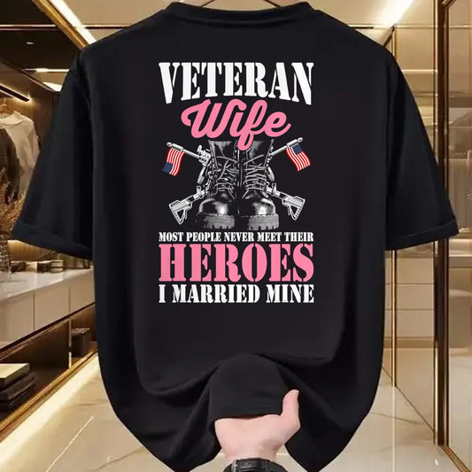 Proud Veteran Shirt, Funny Veteran UnisexT-Shirt/Hoodie/Sweatshirt HLT00 - Veteran Wife Married Mine Proud Military Veteran Husband T-Shirt