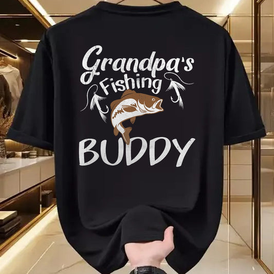 Best Grandpa Shirt, Proud Grandpa Unisex T-Shirt/Hoodie/Sweatshirt HLT00 - Grandpa's Fishing Buddy Grandson Granddaughter T-Shirt