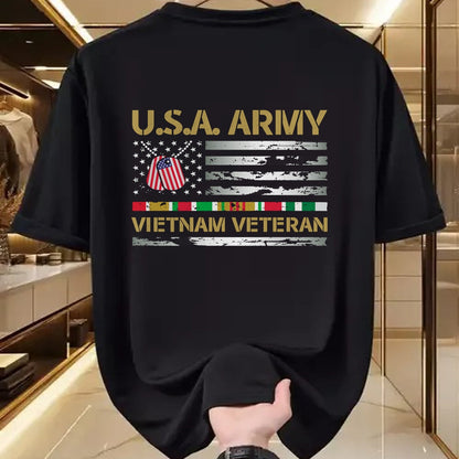 Proud Veteran Shirt, Funny Veteran UnisexT-Shirt/Hoodie/Sweatshirt HLT00 - USA Army Vietnam Veteran USA Flag Veteran Vietnam Army Long Sleeve T-Shirt