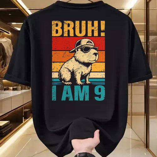 Cute Capybara Shirt, Funny Capybara UnisexT-Shirt/Hoodie/Sweatshirt HLT00 - 9 Year Old Birthday Boy Capybara Bruh It_s My 9th Birthday T-Shirt (1)