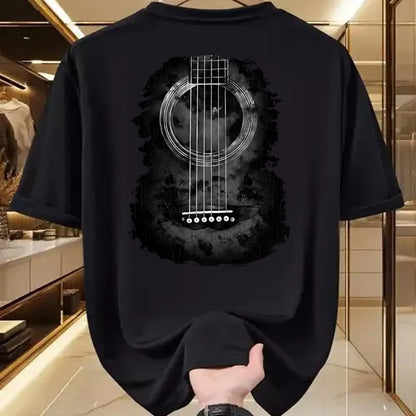 Guitar Lover Shirt, Funny Guitar UnisexT-Shirt/Hoodie/Sweatshirt HLT00 - Distressed Acoustic Guitar Vintage Rock & Roll Music Lover T-Shirt, Men, Black, 3X-Large