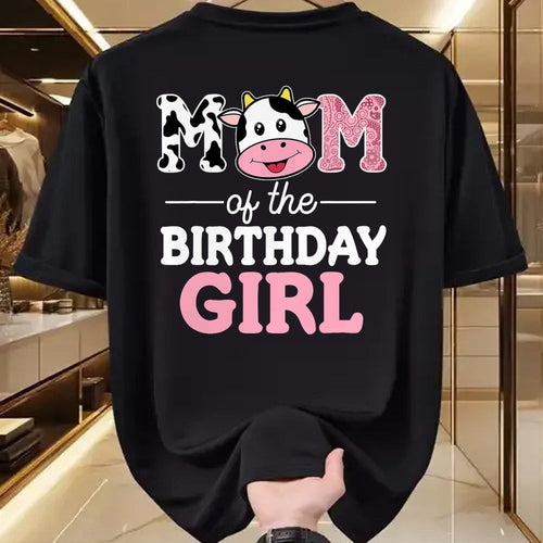 Gift for Mom Shirt, Funny Mom Unisex T-Shirt/Hoodie/Sweatshirt HLT00 - Mom of The Birthday Girl Shirt Farm Cow Mommy Mama 1st T-Shirt