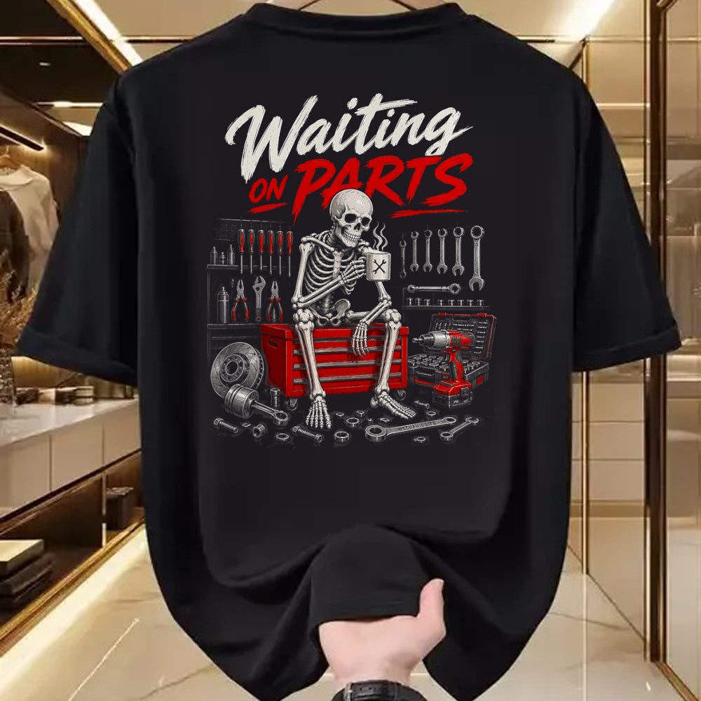 Best Mechanic Life Shirt, Funny Mechanic UnisexT-Shirt/Hoodie/Sweatshirt HLT00 - Waiting On Parts Mechanic Skeleton T-Shirt